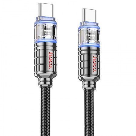 Дата кабель Hoco U122 Lantern Transparent Discovery Edition Type-C to Type-C 60W Черный (46875)