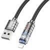 Дата кабель Hoco U122 Lantern Transparent Discovery Edition USB to Lightning Черный (46876)