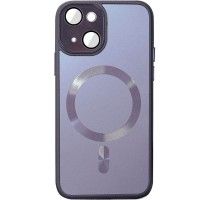 Чохол TPU+Glass Sapphire Midnight with MagSafe для Apple iPhone 15 (6.1'') Фиолетовый (45038)