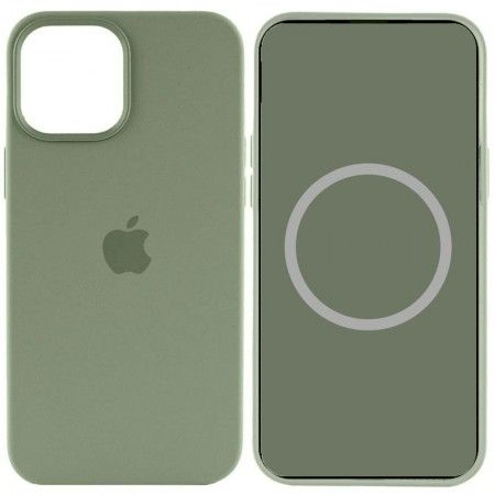 Чохол Silicone case (AAA) full with Magsafe and Animation для Apple iPhone 15 (6.1'') Зелений (45484)