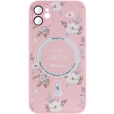 TPU+PC чохол Secret Garden with MagSafe для Apple iPhone 12 (6.1'') Розовый (45693)