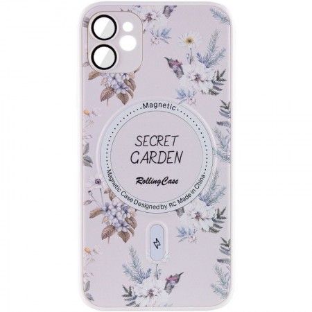 TPU+PC чохол Secret Garden with MagSafe для Apple iPhone 12 (6.1'') Білий (45692)