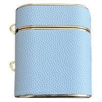 Шкіряний футляр Suitcase для навушників AirPods 1/2 Блакитний (46374)