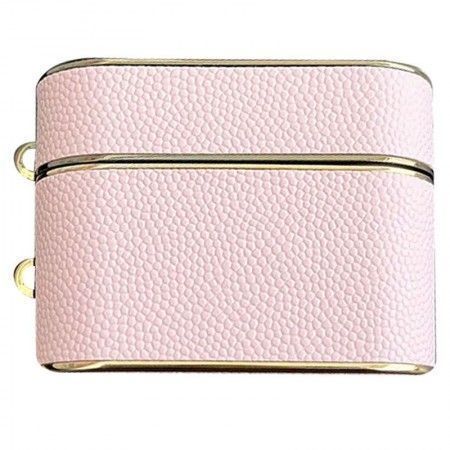 Шкіряний футляр Suitcase для навушників AirPods 3 Рожевий (46381)