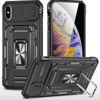 Ударостійкий чохол Camshield Army Ring для Apple iPhone XS Max (6.5'') Черный (47094)