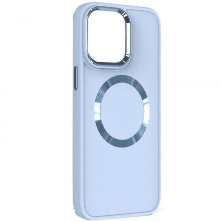 TPU чохол Bonbon Metal Style with MagSafe для Apple iPhone 15 (6.1'') Голубой (47809)