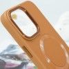 Шкіряний чохол Bonbon Leather Metal Style with MagSafe для Apple iPhone 15 (6.1'') Коричневый (47850)