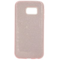 Чехол для Samsung S6 edge Блестки Розовый (2047)