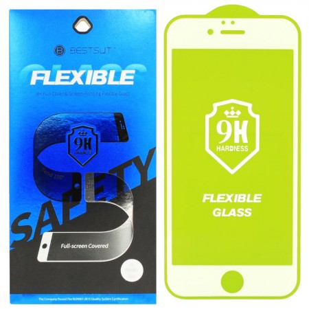 Гнучке захисне скло BestSuit Flexible для Apple iPhone 6 6s WHITE Біле