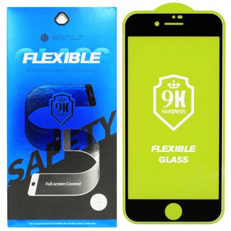 Гибкое защитное стекло BestSuit Flexible для Apple iPhone 7/8 BLACK Чёрное