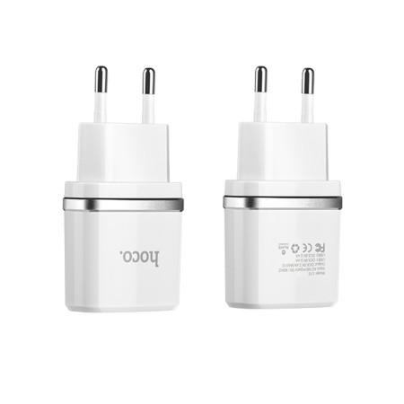 СЗУ Hoco C12 Dual USB Charger 2.4A Білий (26368)