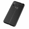 TPU чехол фактурный (с имитацией кожи) для Xiaomi Redmi Note 6 Pro Черный (26499)