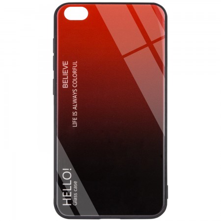 TPU+Glass чехол Gradient HELLO для Xiaomi Redmi Go Красный (26705)