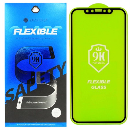 Гибкое защитное стекло BestSuit Flexible для Apple iPhone Xs Max BLACK Чёрное