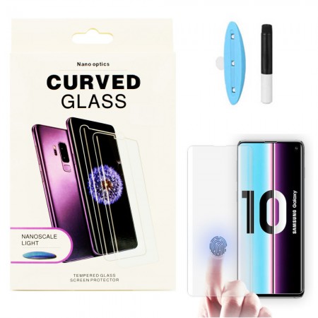 Защитное стекло 5D для Samsung Galaxy S10 UV (Жидкий клей)